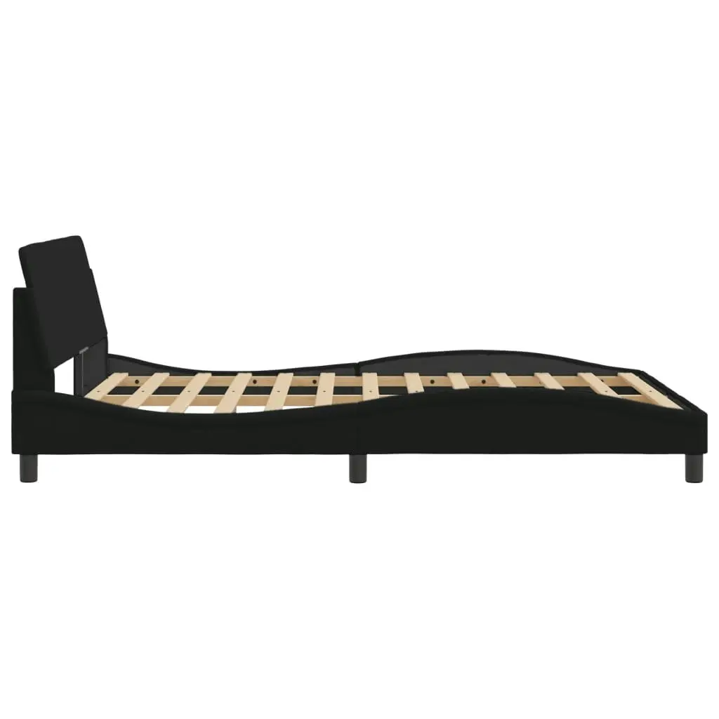 Bed Frame with Headboard Black 137x190 cm Fabric 373281