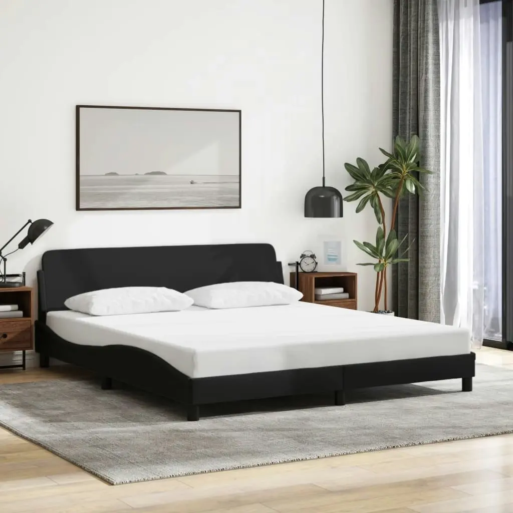 Bed Frame without Mattress Black 152x203 cm Queen Fabric 373290