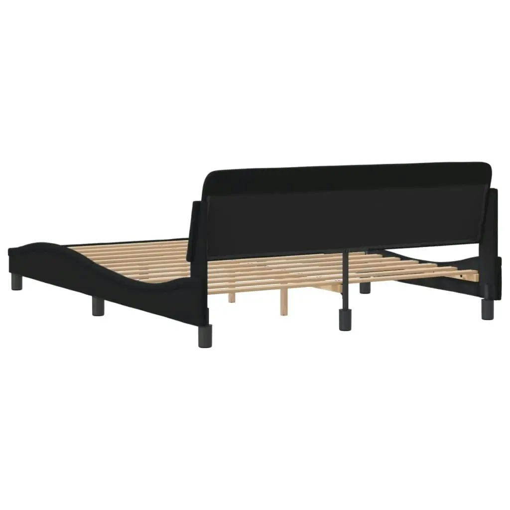 Bed Frame without Mattress Black 152x203 cm Queen Fabric 373290