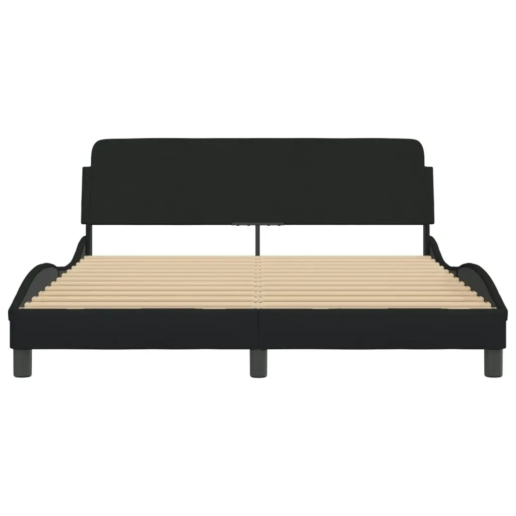 Bed Frame without Mattress Black 152x203 cm Queen Fabric 373290