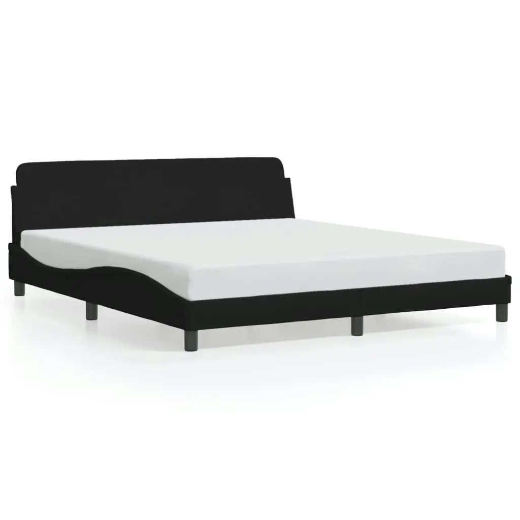 Bed Frame without Mattress Black 152x203 cm Queen Fabric 373290