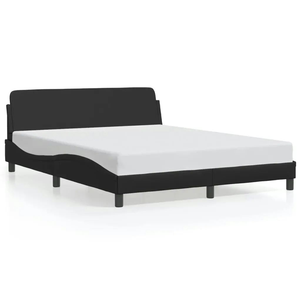 Bed Frame without Mattress Black 152x203 cm Queen Faux Leather 3207678