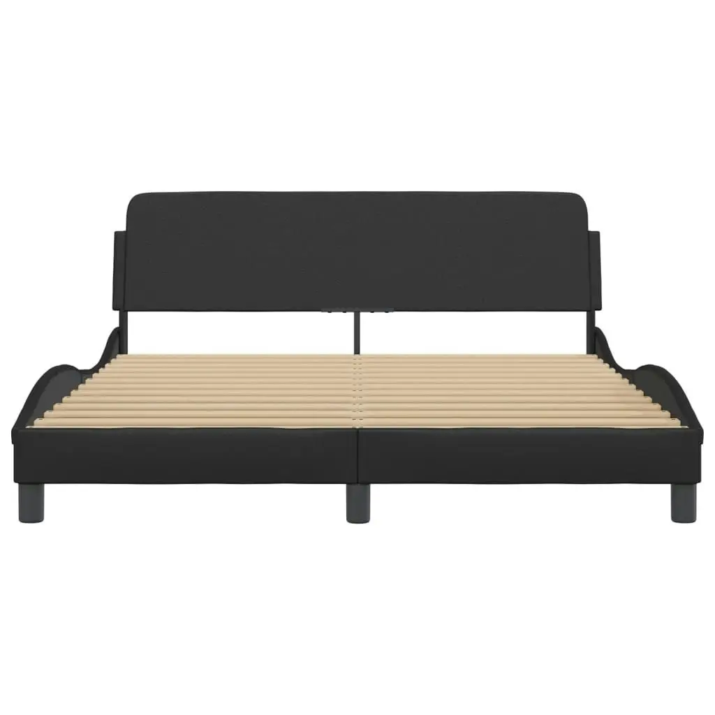 Bed Frame without Mattress Black 152x203 cm Queen Faux Leather 3207678