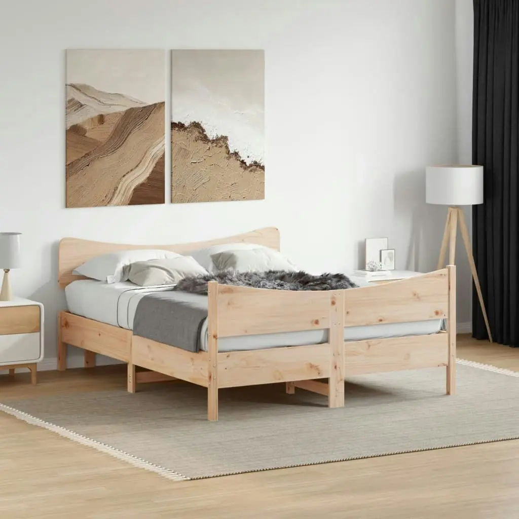 Bed Frame without Mattress 150x200 cm Solid Wood Pine 3216378