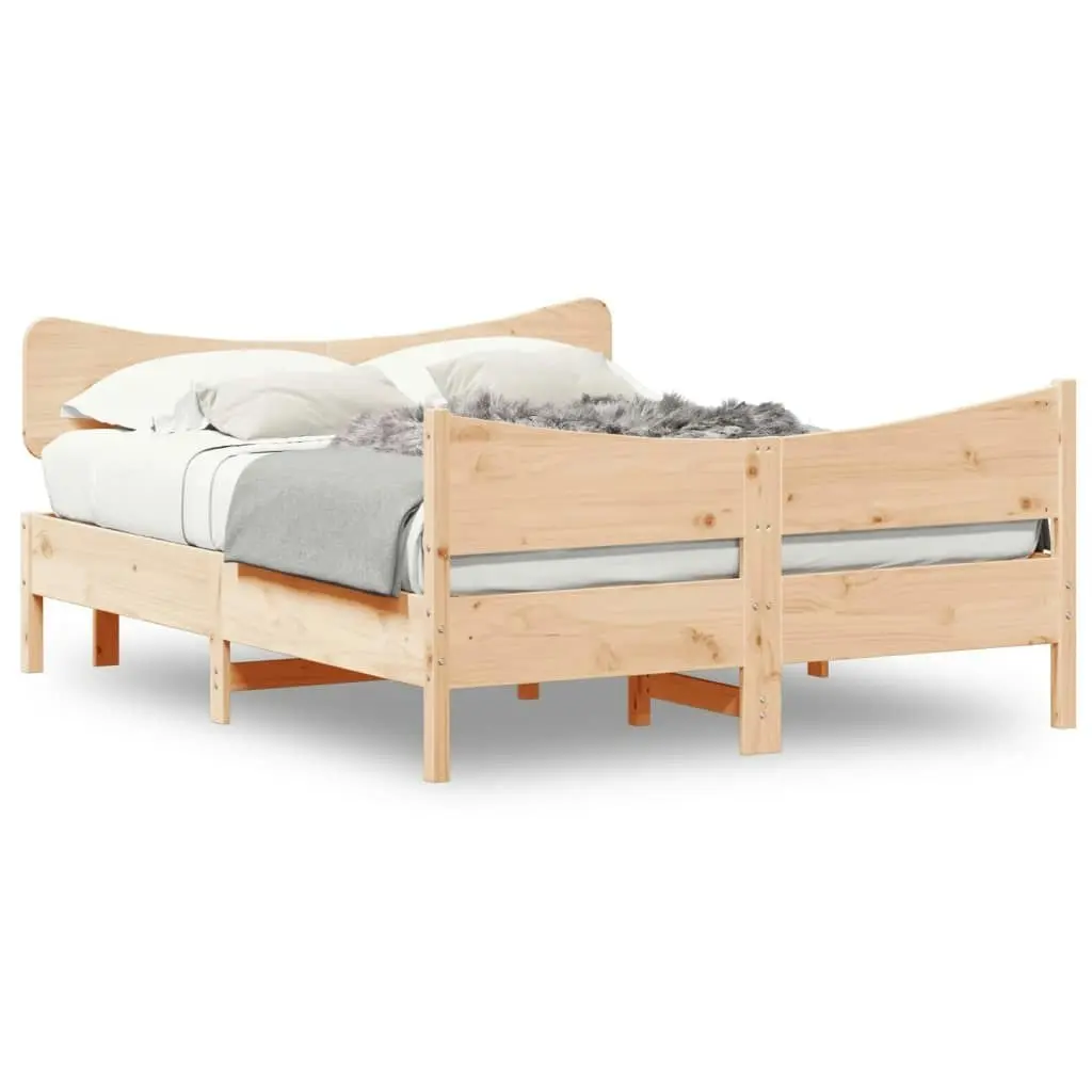 Bed Frame without Mattress 150x200 cm Solid Wood Pine 3216378