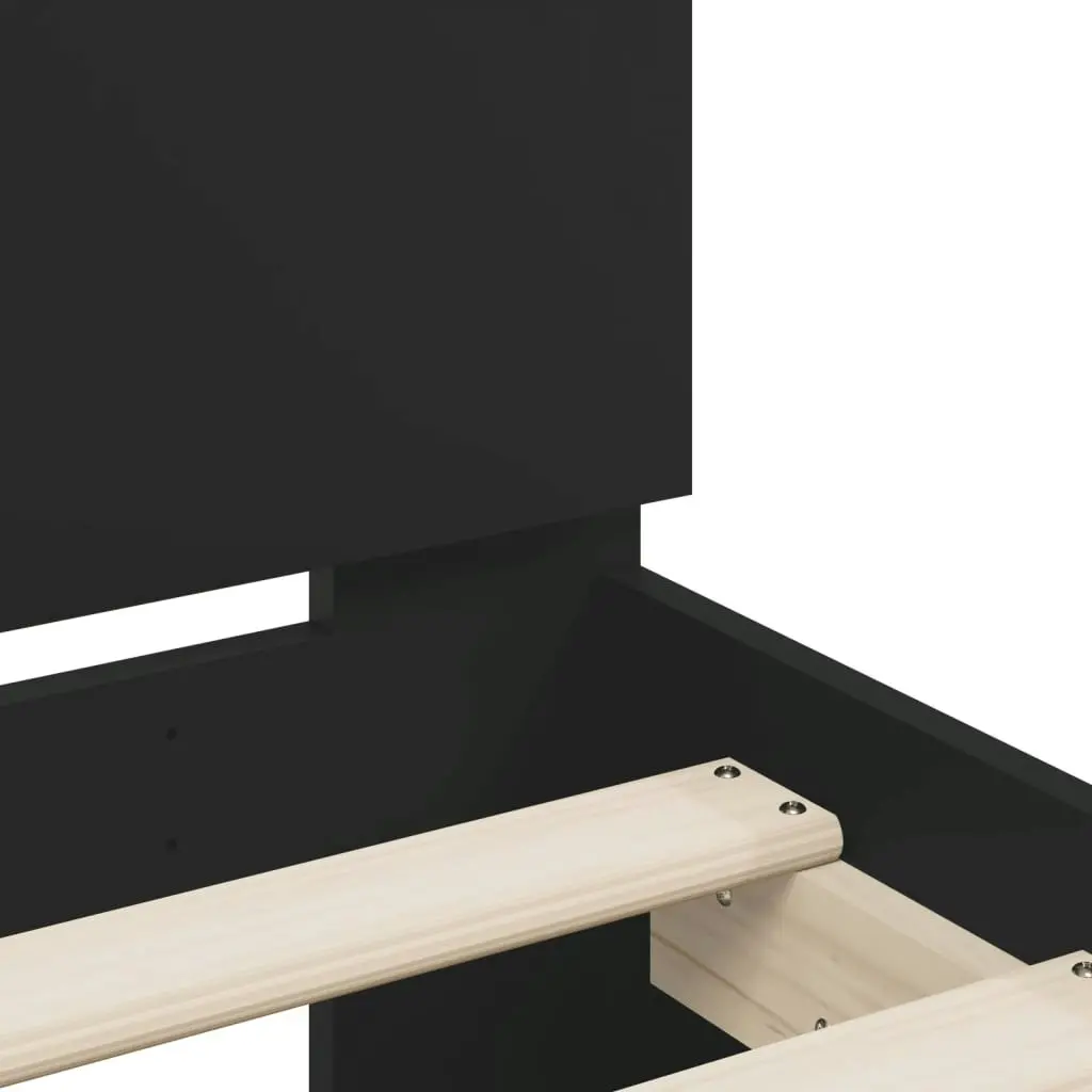 Bed Frame with Headboard Black 150x200 cm Engineered Wood 3207414