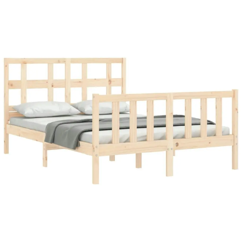 Bed Frame without Mattress 135x190 cm Solid Wood Pine 3192986