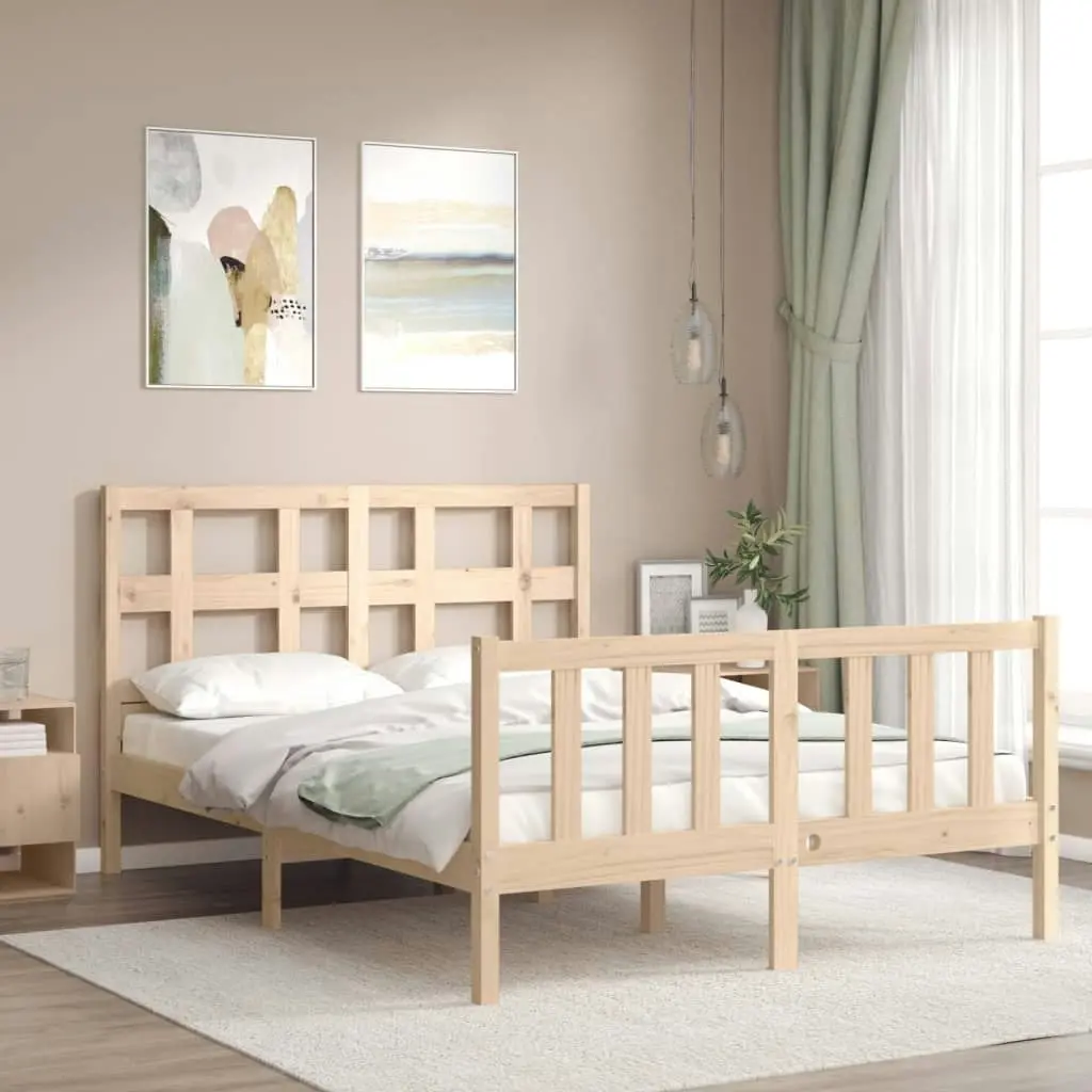 Bed Frame without Mattress 135x190 cm Solid Wood Pine 3192986