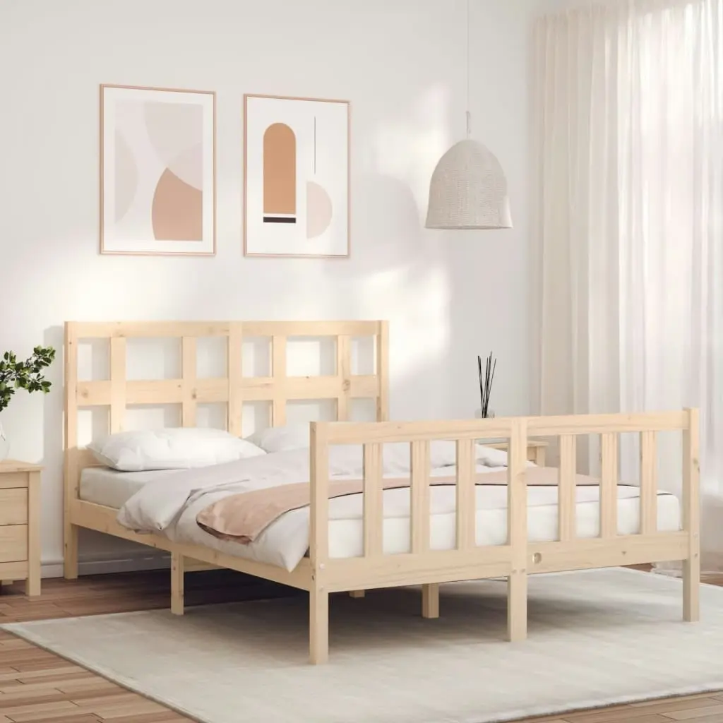 Bed Frame without Mattress 135x190 cm Solid Wood Pine 3192986