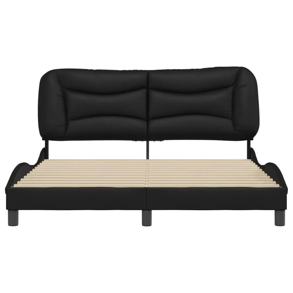 Bed Frame without Mattress Black 152x203 cm Queen Faux Leather 3208039