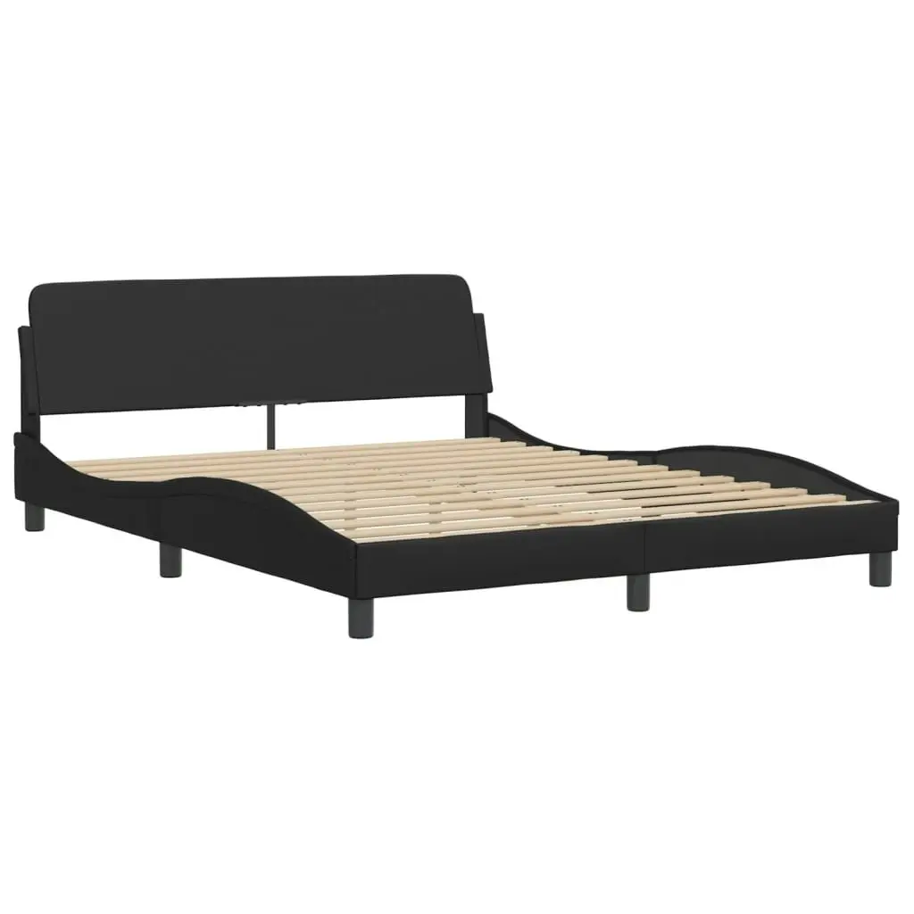 Bed Frame without Mattress Black 152x203 cm Queen Faux Leather 3208039