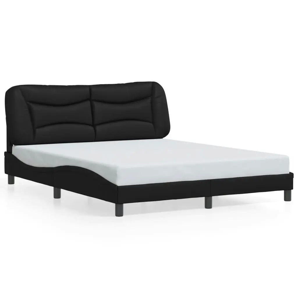 Bed Frame without Mattress Black 152x203 cm Queen Faux Leather 3208039