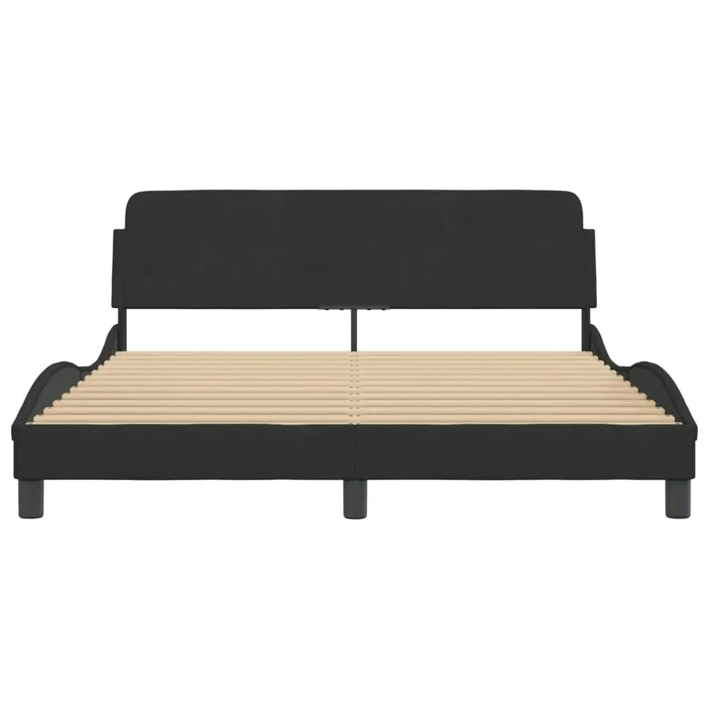 Bed Frame without Mattress Black 152x203 cm Queen Velvet 3207677