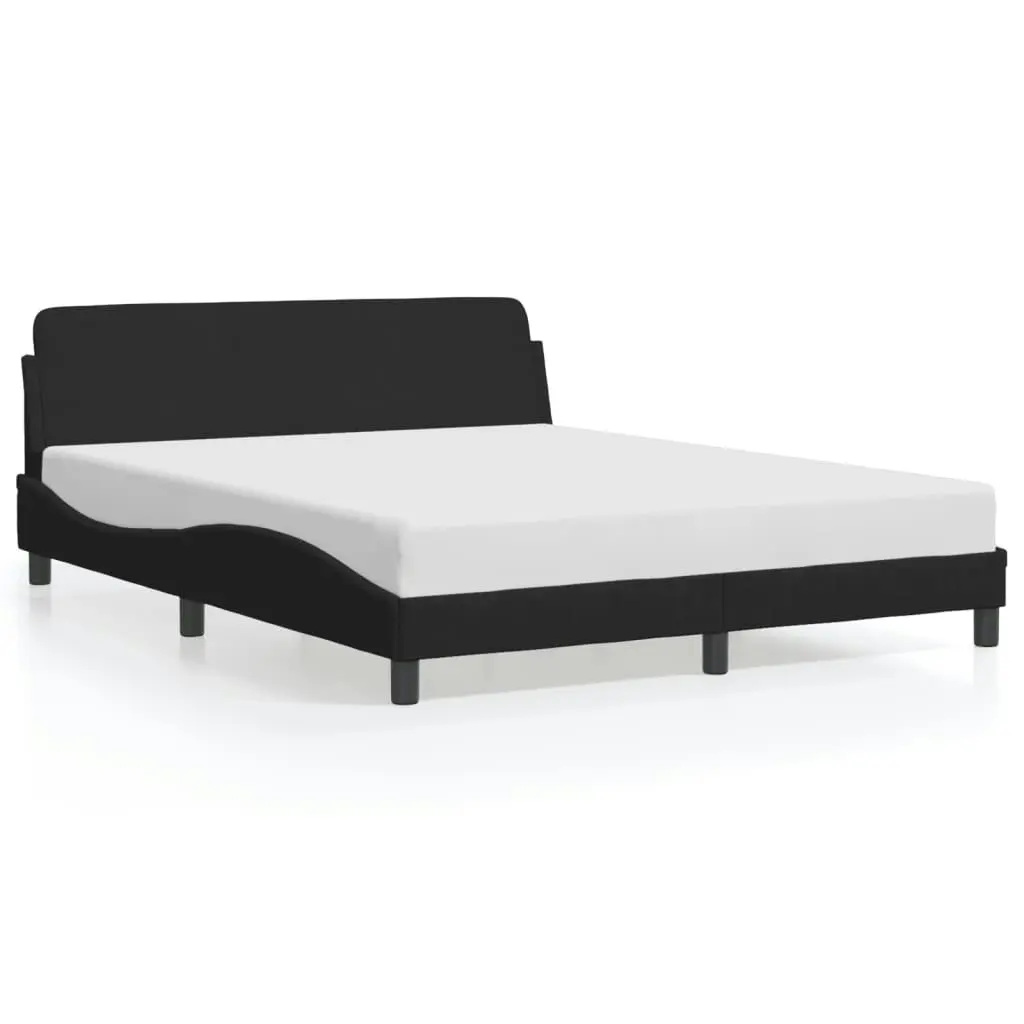 Bed Frame without Mattress Black 152x203 cm Queen Velvet 3207677