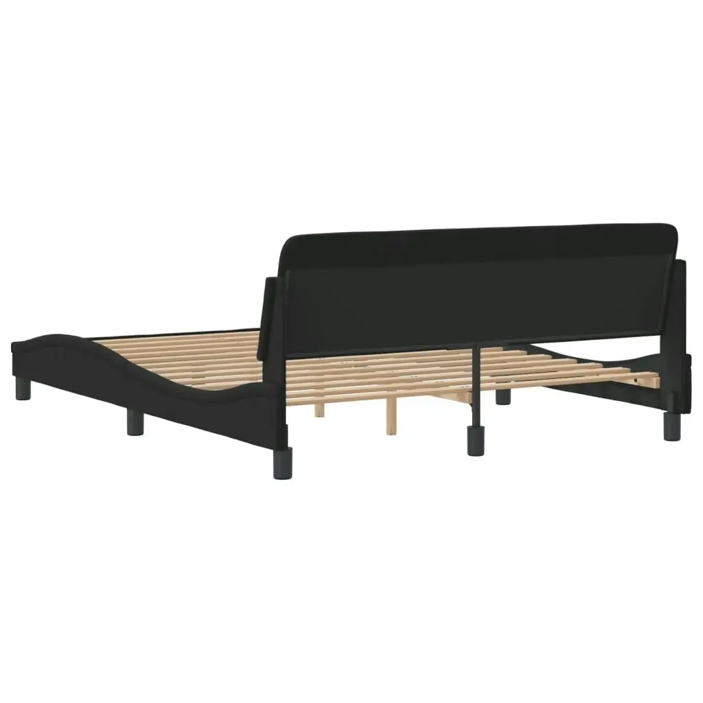 Bed Frame without Mattress Black 152x203 cm Queen Velvet 3207677