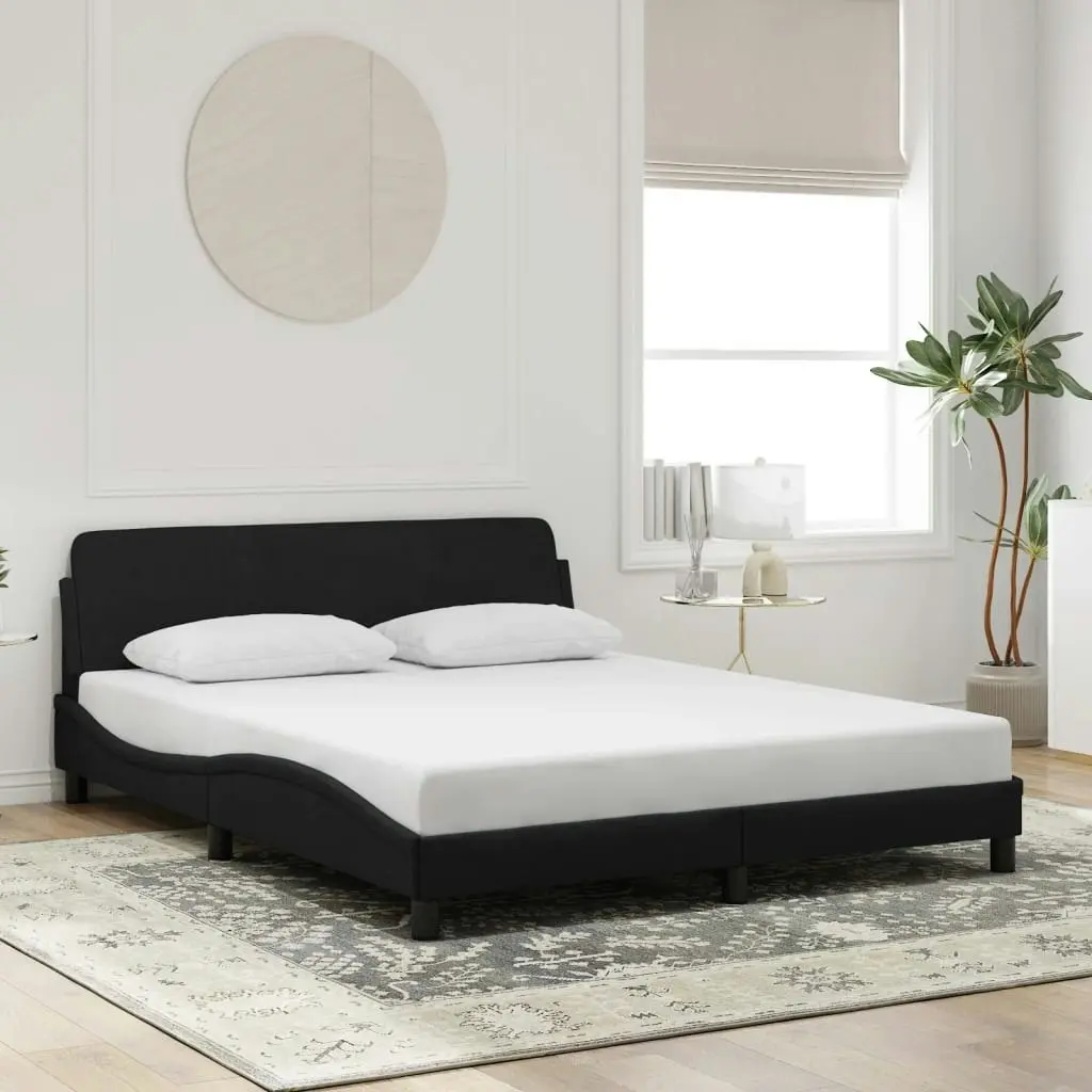 Bed Frame without Mattress Black 152x203 cm Queen Velvet 3207677