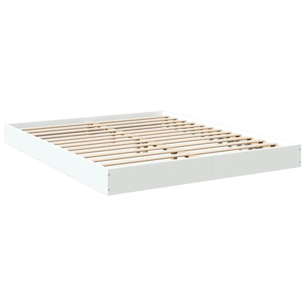 Bed Frame White 150x200 cm Engineered Wood 842014