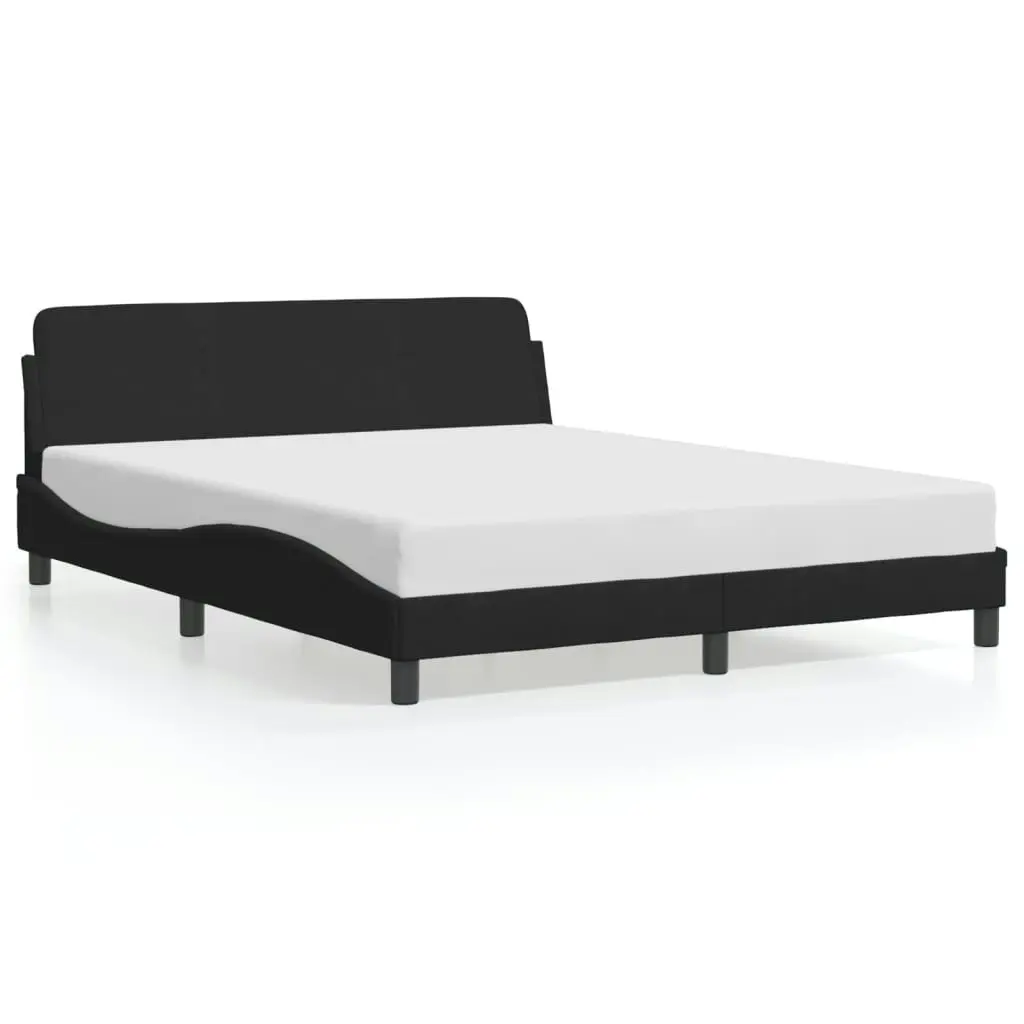 Bed Frame without Mattress Black 152x203 cm Queen Velvet 373293