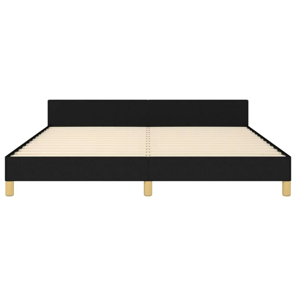 Bed Frame with Headboard Black 153x203 cm Queen Fabric 347458