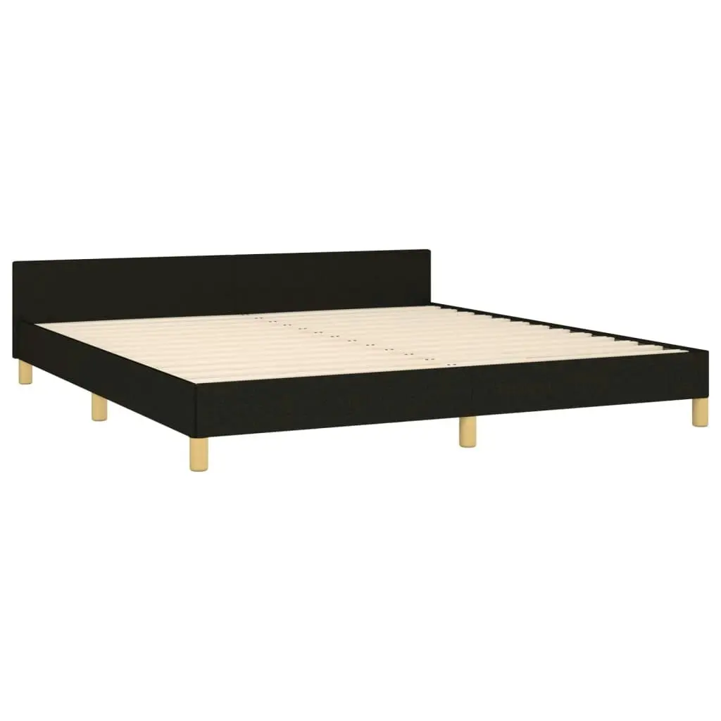 Bed Frame with Headboard Black 153x203 cm Queen Fabric 347458