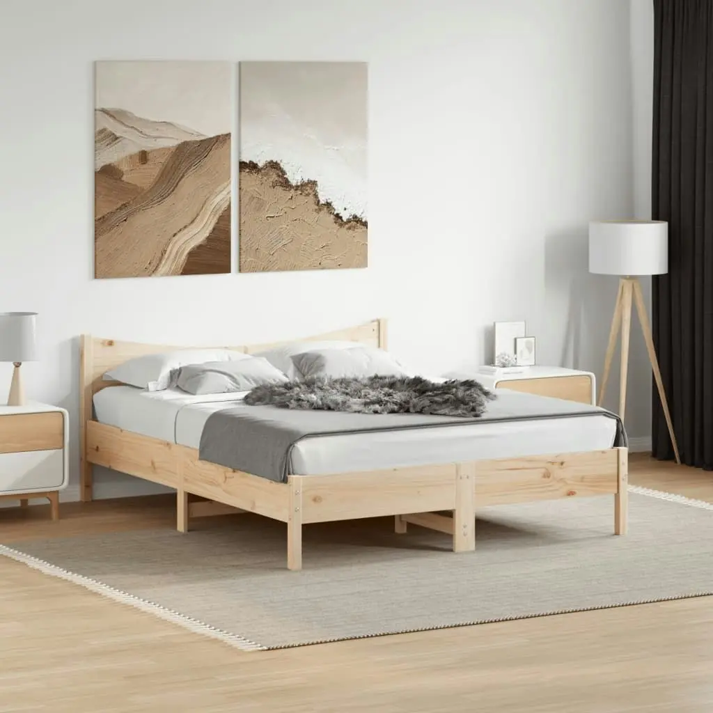 Bed Frame without Mattress 150x200 cm Solid Wood Pine 3216366