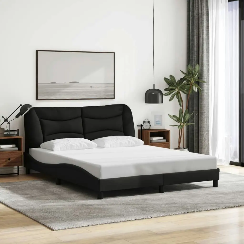 Bed Frame without Mattress Black 152x203 cm Queen Fabric 3208237