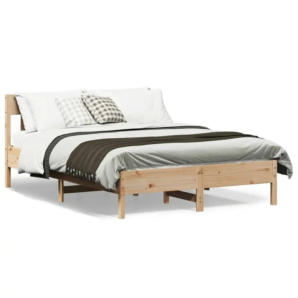 Bed Frame without Mattress 150x200 cm Solid Wood Pine 842642