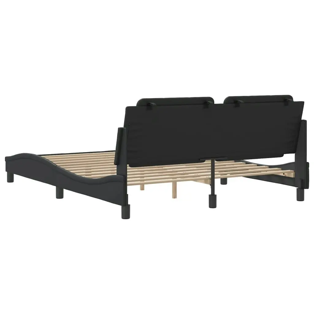 Bed Frame without Mattress Black 152x203 cm Queen Faux Leather 3208221