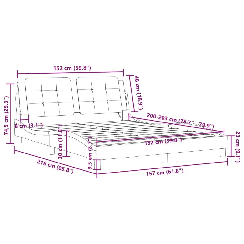 Bed Frame without Mattress Black 152x203 cm Queen Faux Leather 3208221