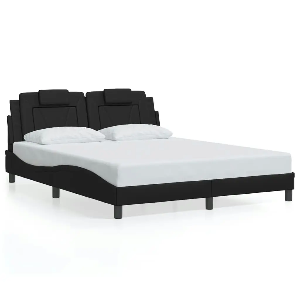 Bed Frame without Mattress Black 152x203 cm Queen Faux Leather 3208133