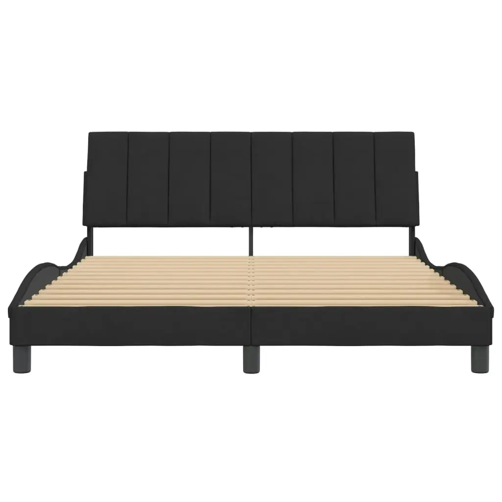 Bed Frame without Mattress Black 152x203 cm Queen Velvet 3207882