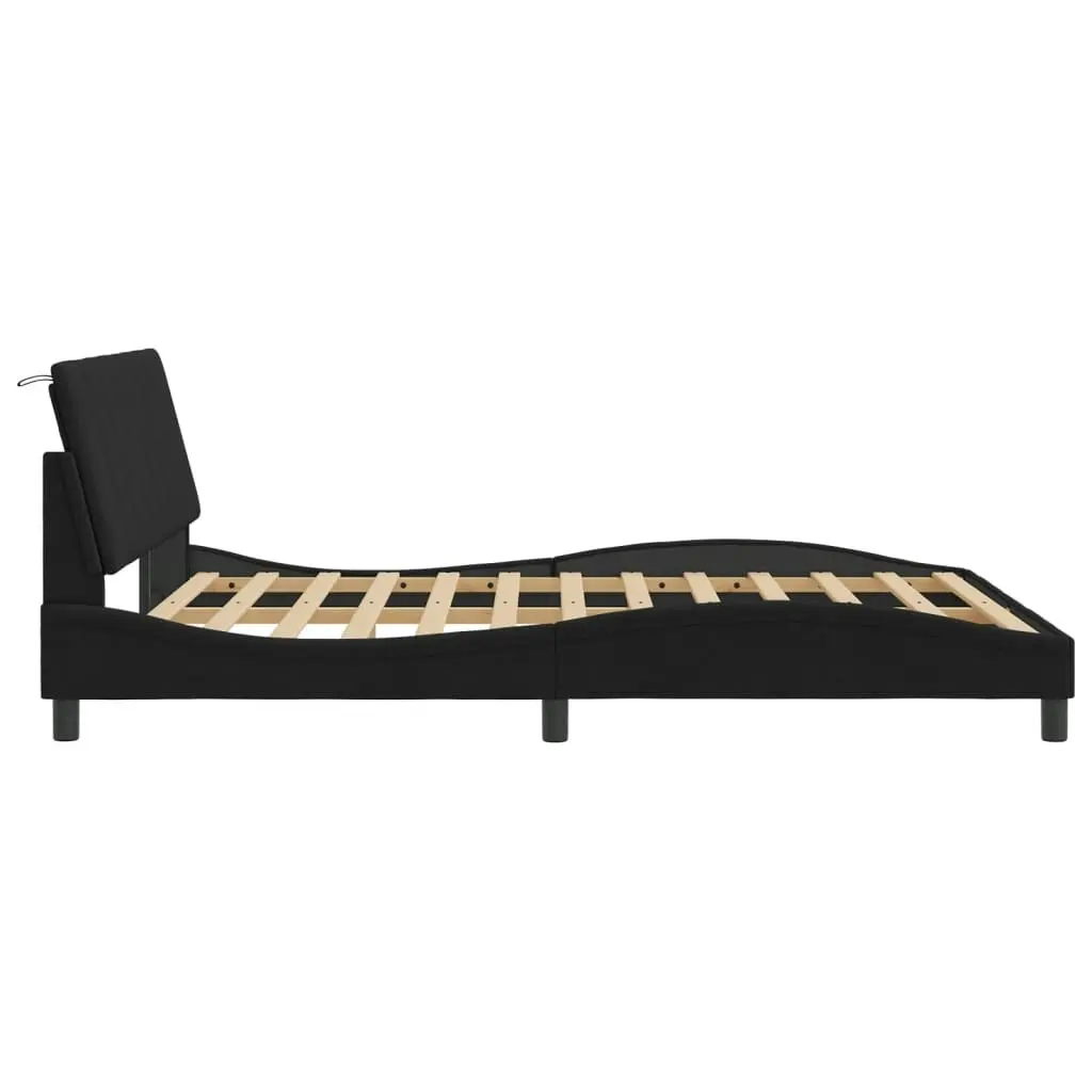 Bed Frame without Mattress Black 152x203 cm Queen Velvet 3207882