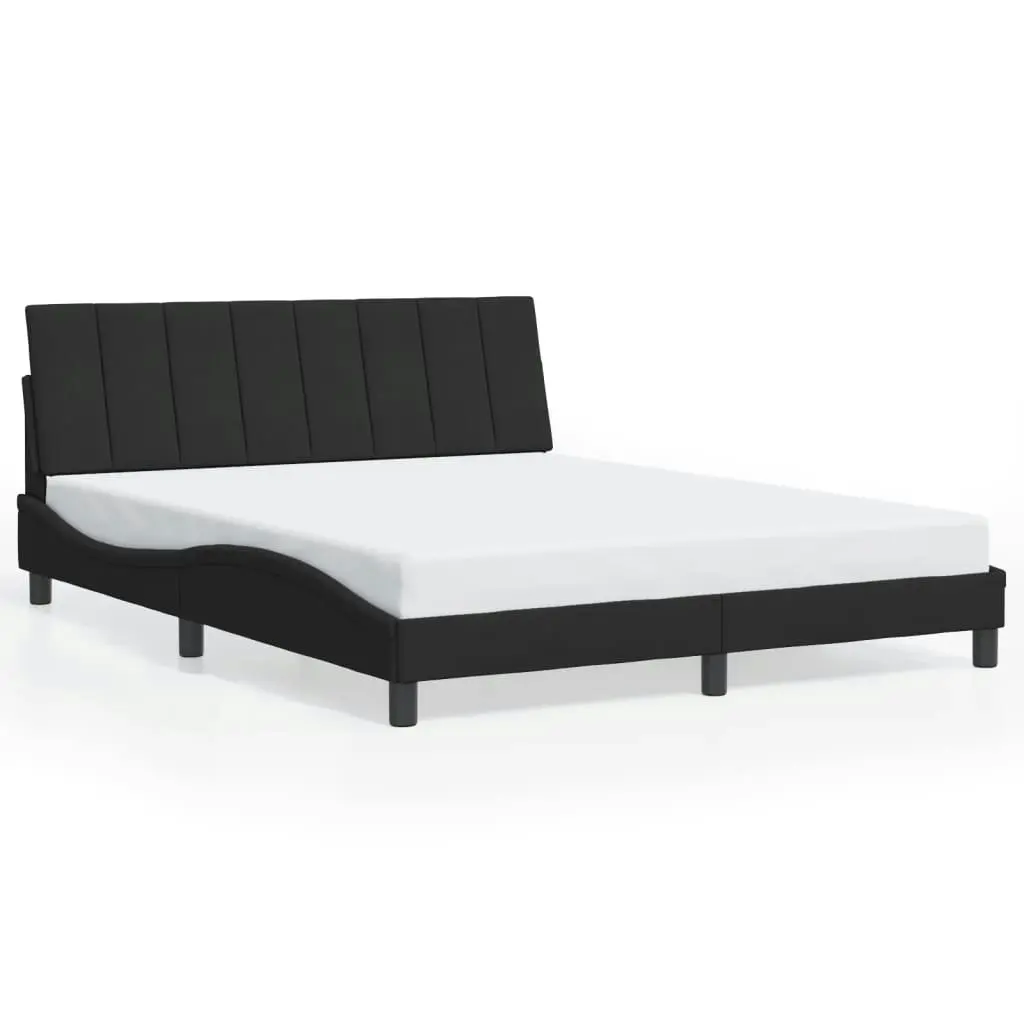 Bed Frame without Mattress Black 152x203 cm Queen Velvet 3207882