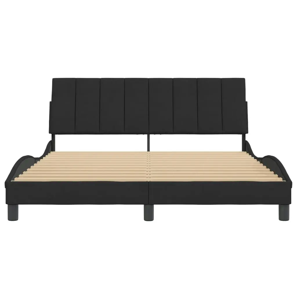 Bed Frame without Mattress Black 152x203 cm Queen Velvet 3208245