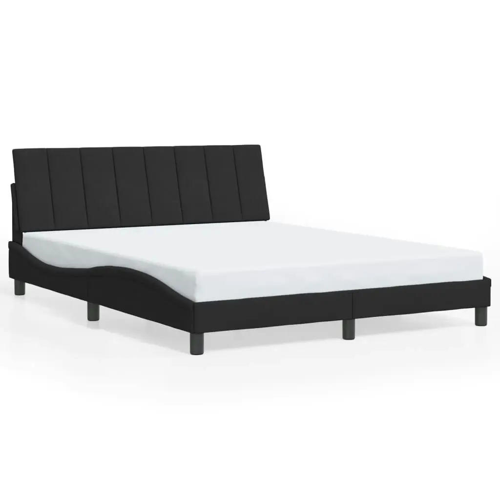 Bed Frame without Mattress Black 152x203 cm Queen Velvet 3208245