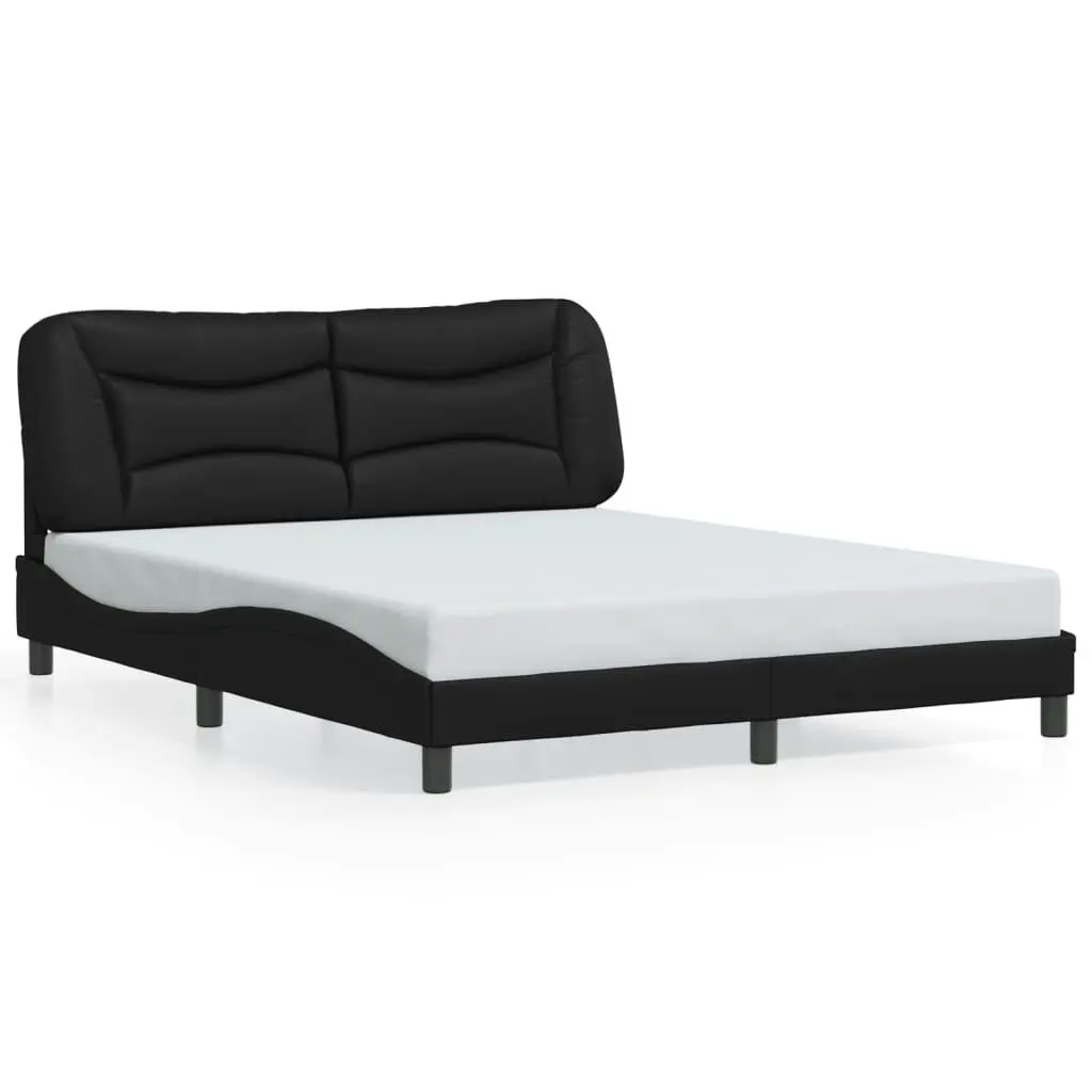 Bed Frame without Mattress Black 152x203 cm Queen Faux Leather 3208260