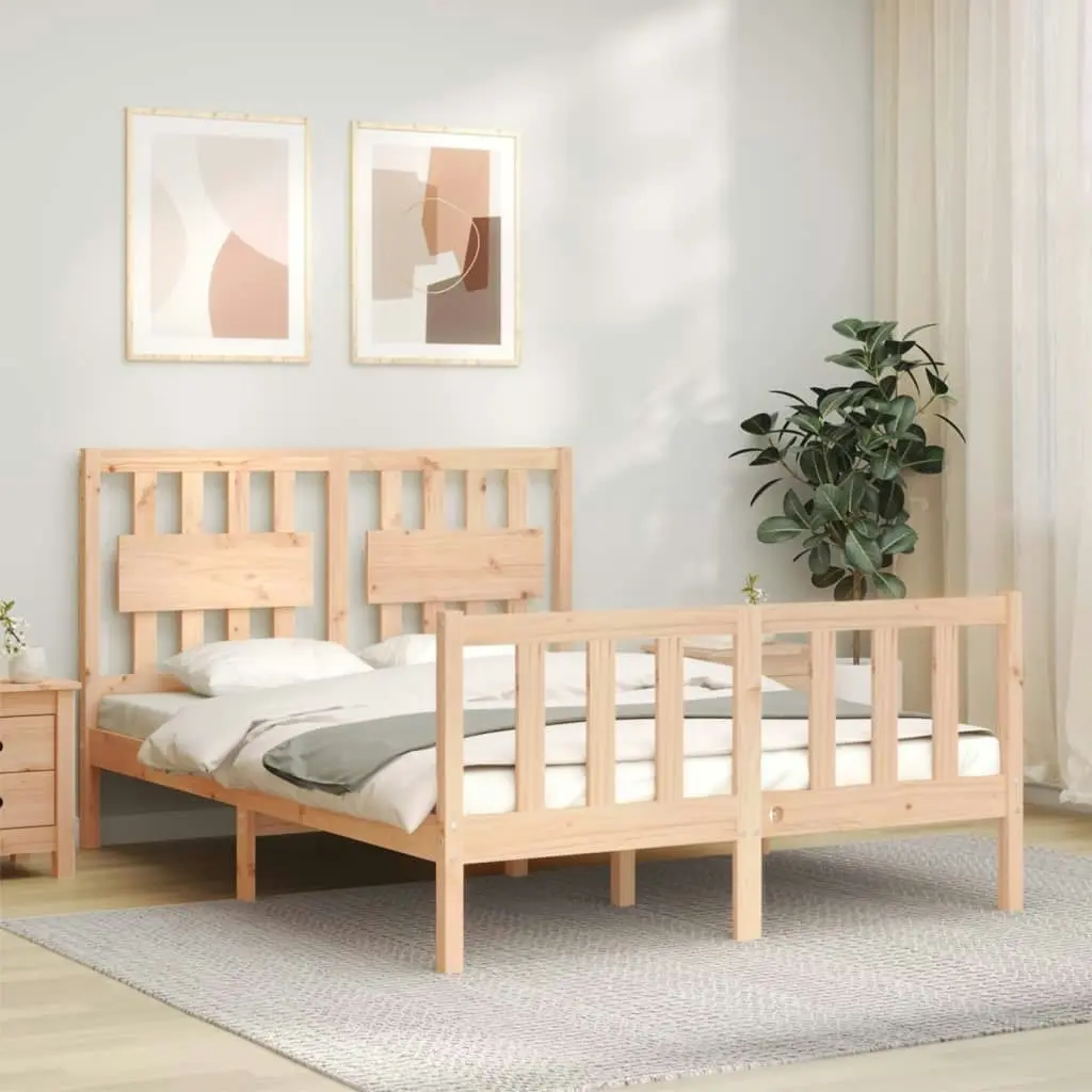 Bed Frame without Mattress 135x190 cm Solid Wood Pine 3192401