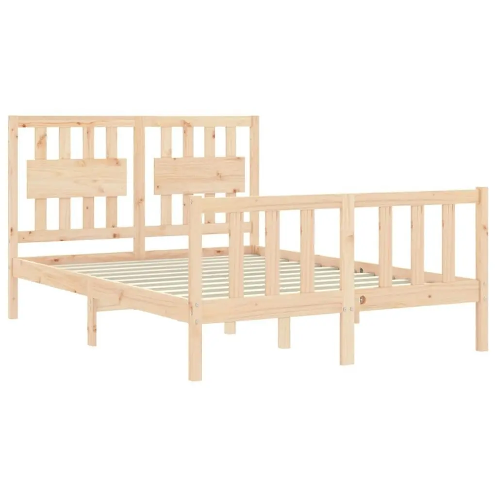 Bed Frame without Mattress 135x190 cm Solid Wood Pine 3192401