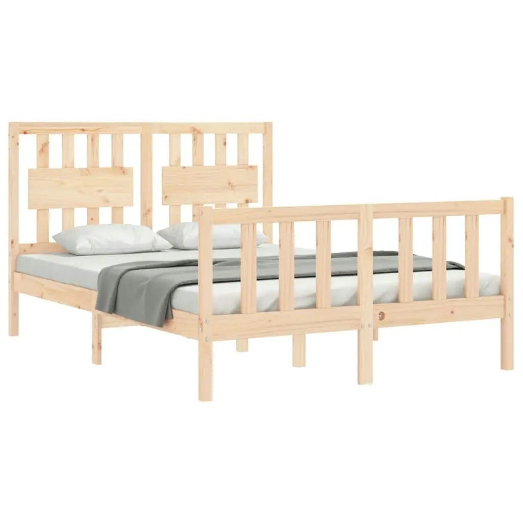 Bed Frame without Mattress 135x190 cm Solid Wood Pine 3192401