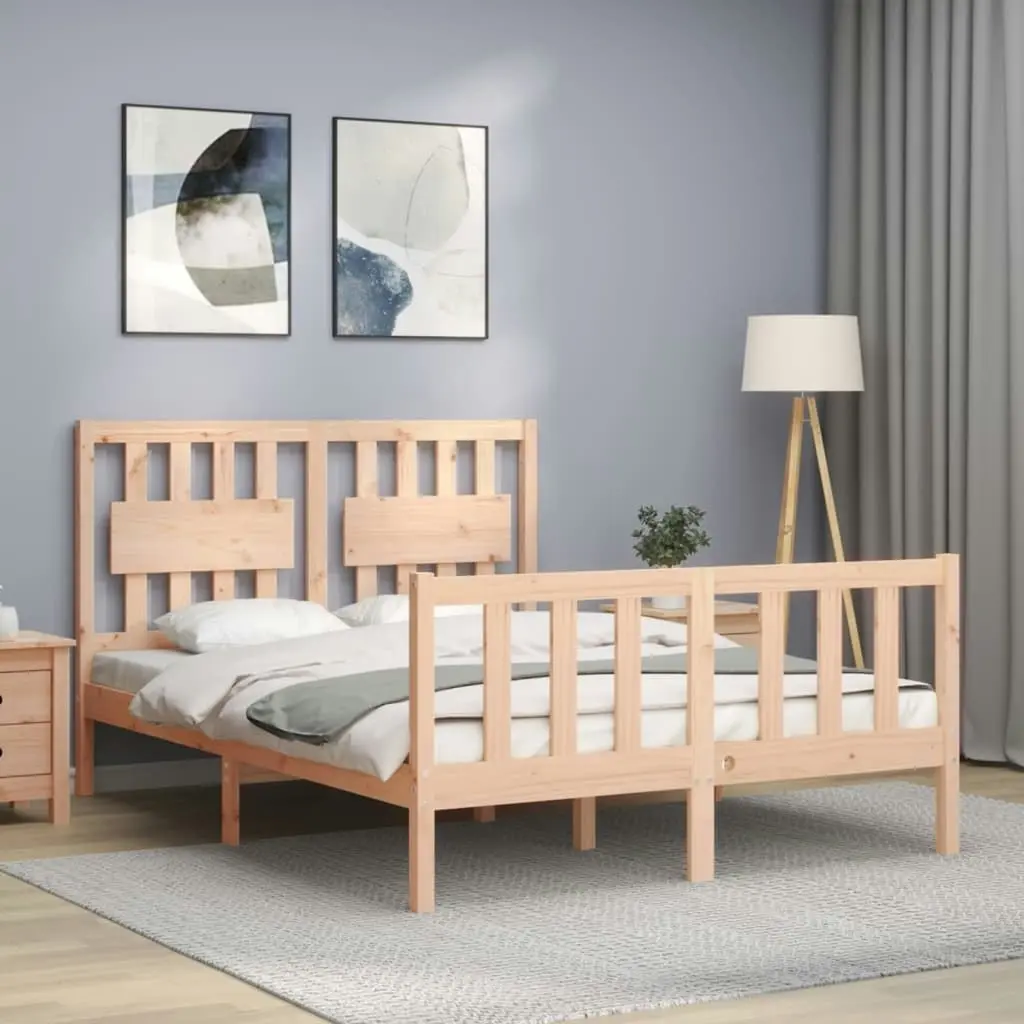 Bed Frame without Mattress 135x190 cm Solid Wood Pine 3192401