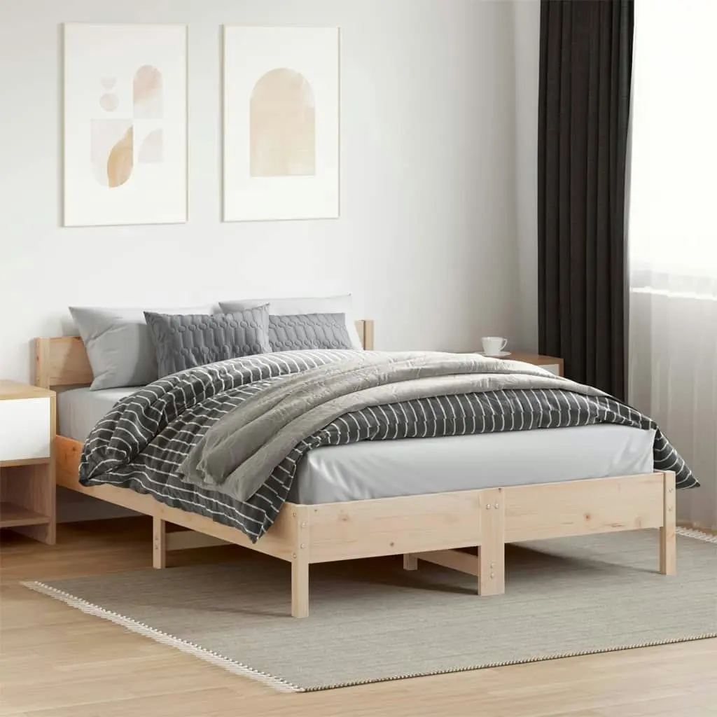 Bed Frame without Mattress 150x200 cm Solid Wood Pine 842746