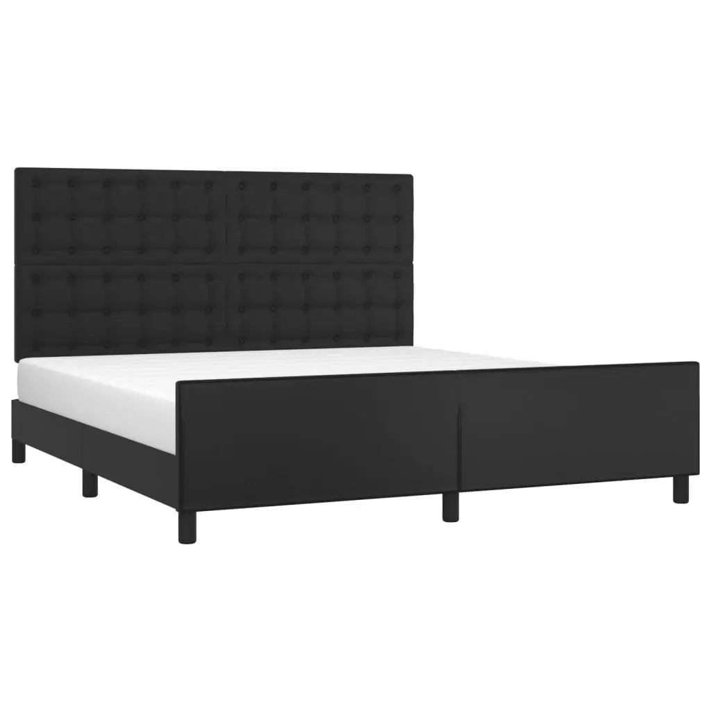 Bed Frame without Mattress Black 152x203 cm Queen Faux Leather 3283120