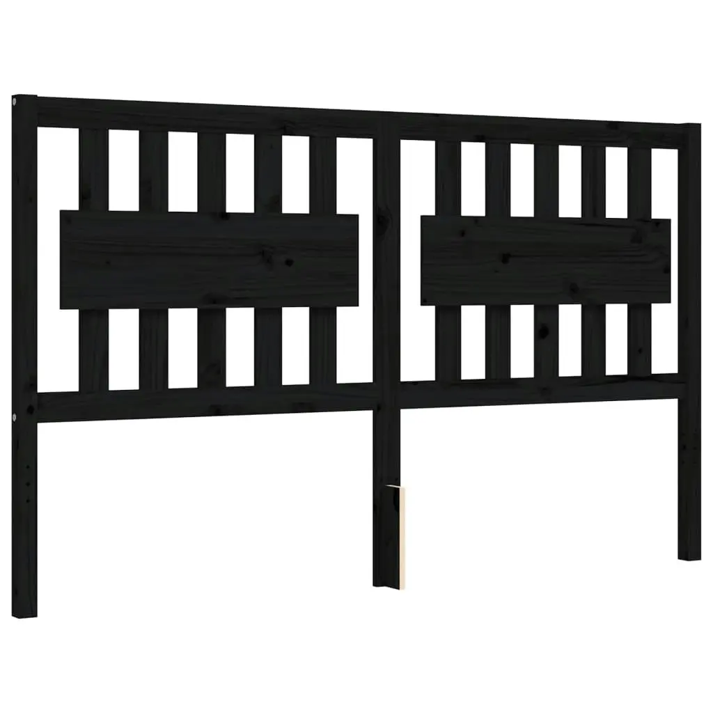 Bed Frame without Mattress Black 150x200 cm Solid Wood Pine 3192435