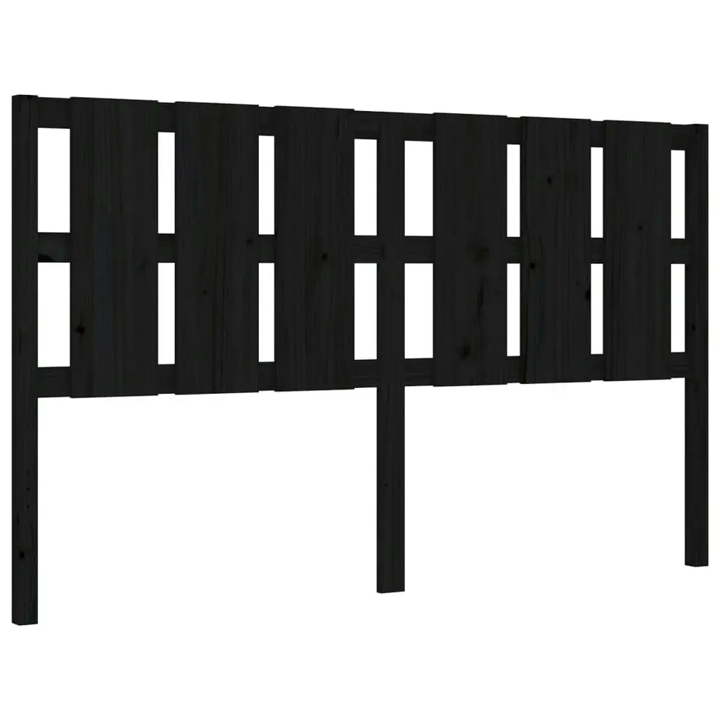 Bed Frame without Mattress Black 150x200 cm Solid Wood Pine 3192240