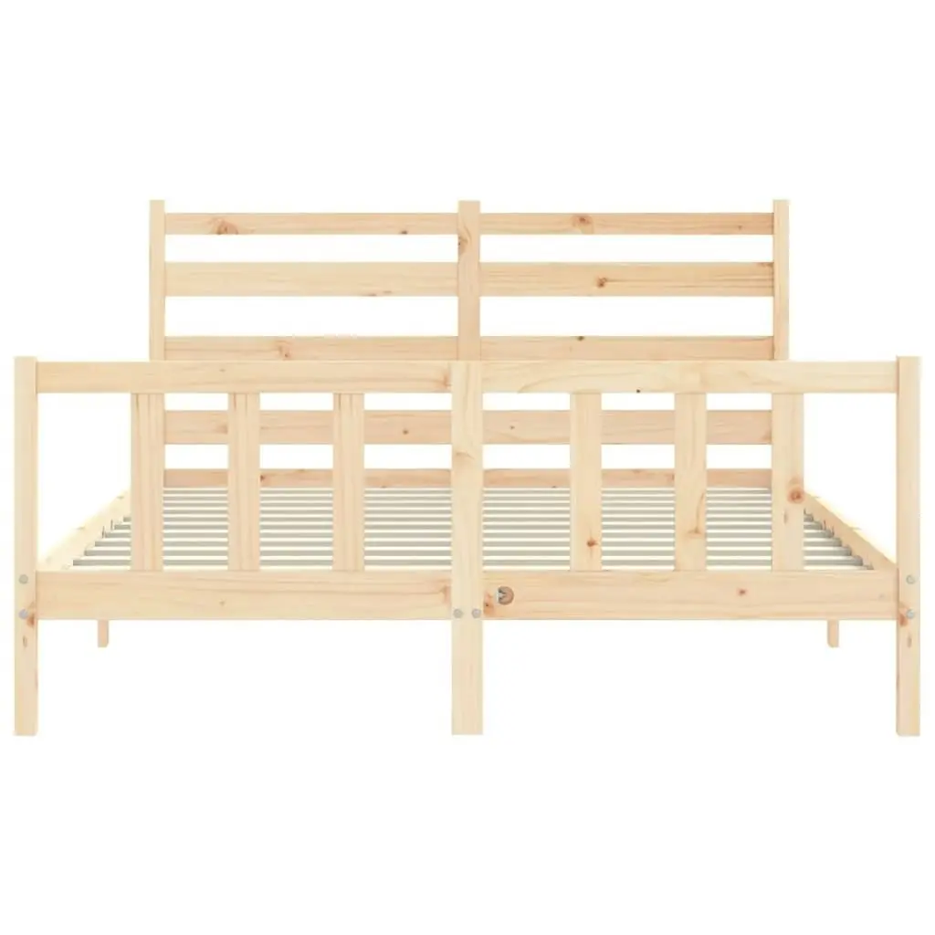 Bed Frame with Headboard 153x203 cm Queen Solid Wood 3192041