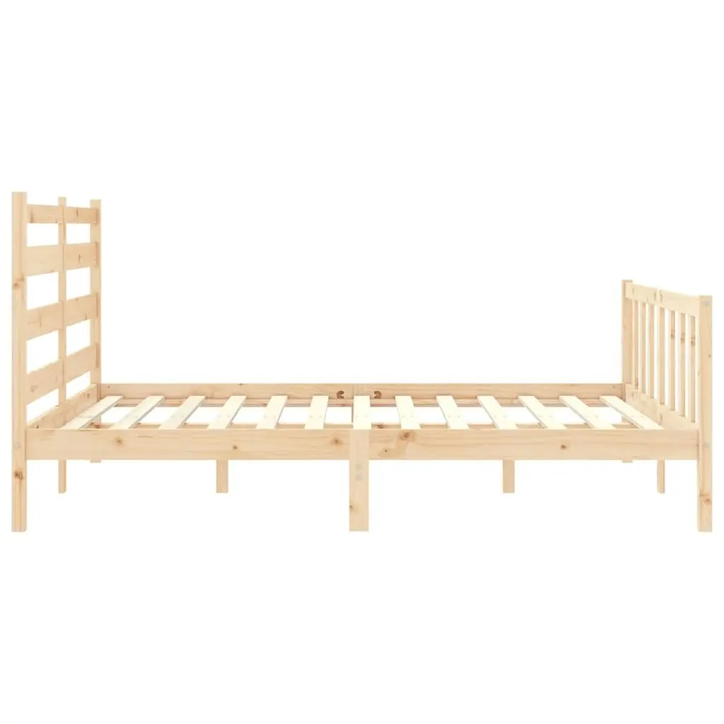 Bed Frame with Headboard 153x203 cm Queen Solid Wood 3192041