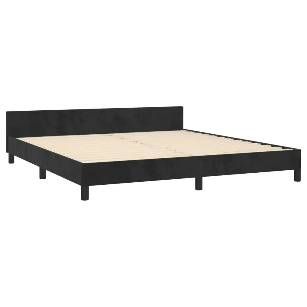 Bed Frame without Mattress Black Queen Velvet 347608