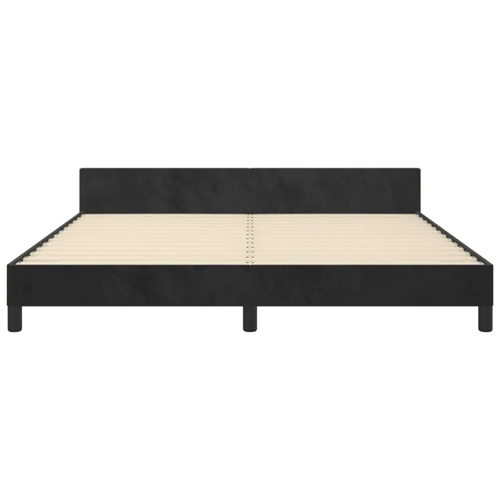 Bed Frame without Mattress Black Queen Velvet 347608