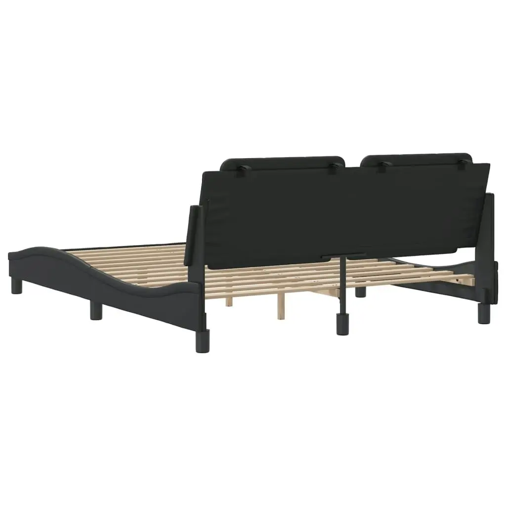 Bed Frame without Mattress Black 152x203 cm Queen Faux Leather 3208280