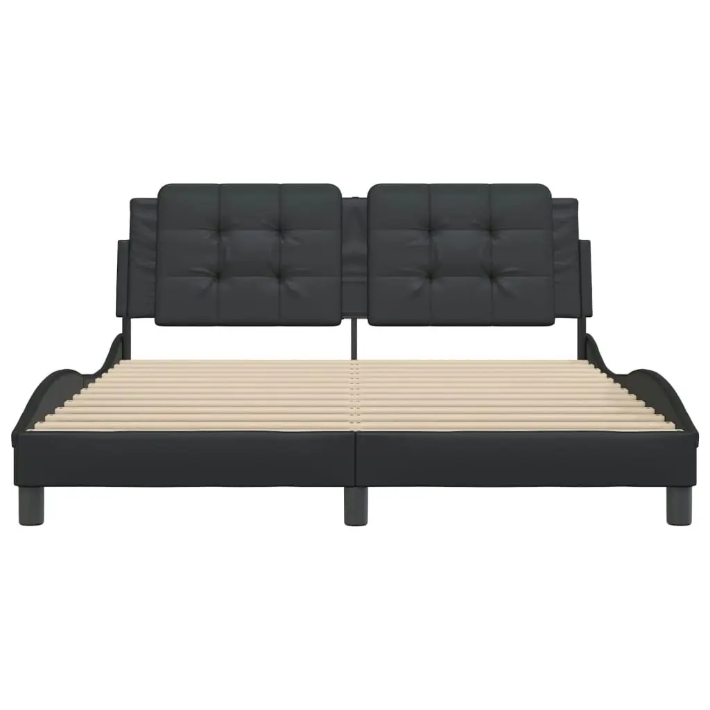 Bed Frame without Mattress Black 152x203 cm Queen Faux Leather 3208280